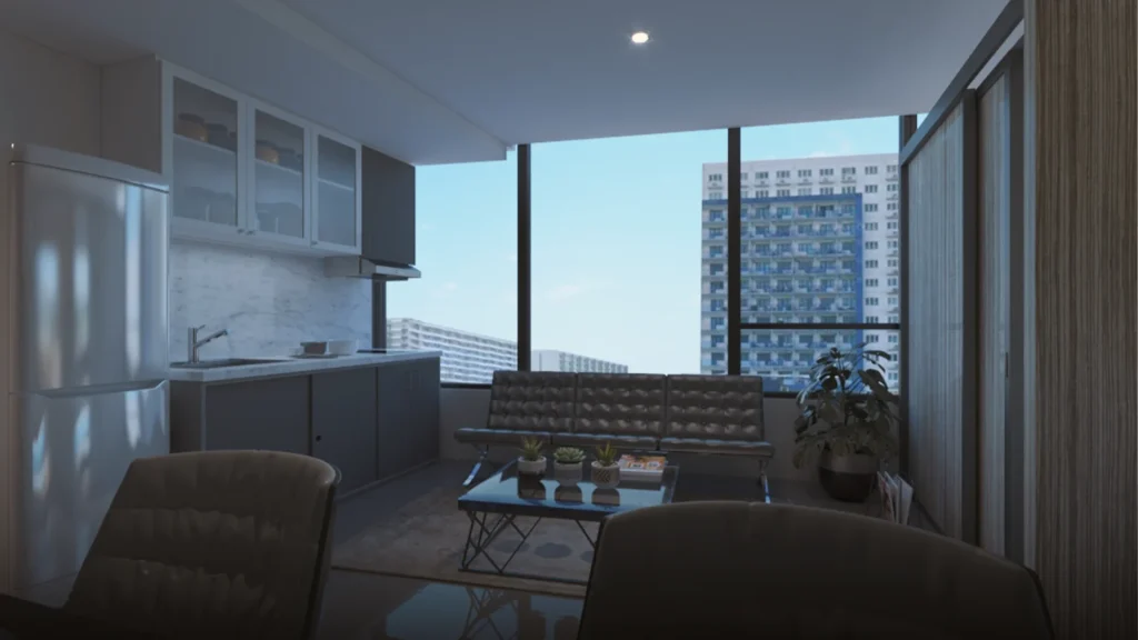 Ice-Tower-Residential-Unit-Living-Kitchen